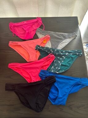 Assorted Women's Bikini Bottoms - Pink, Coral, Black, Blue, Teal, Stripe